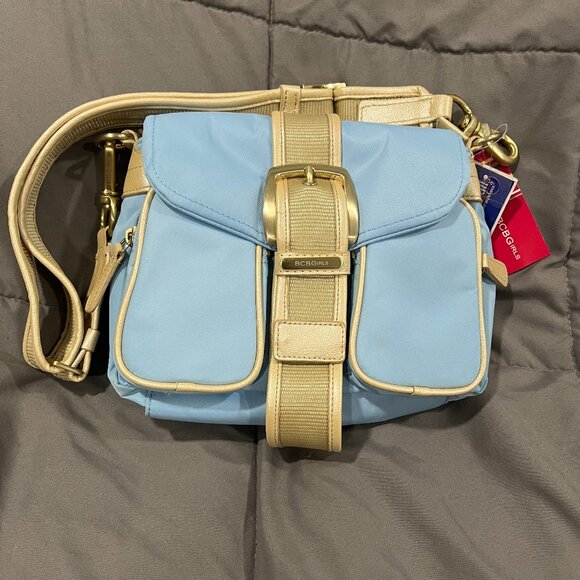 NWT BCBGirls Blue and Gold Shoulder Bag Vintage Y2K - Picture 1 of 8